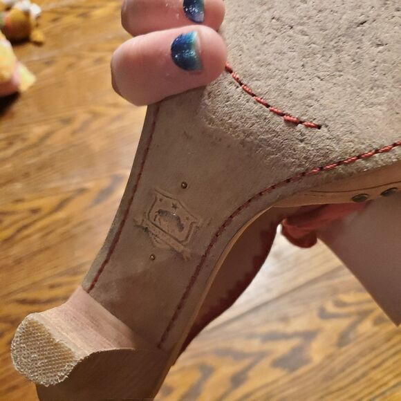 Trask Tan Heeled Sandals with Stud Accents - Picture 4 of 4